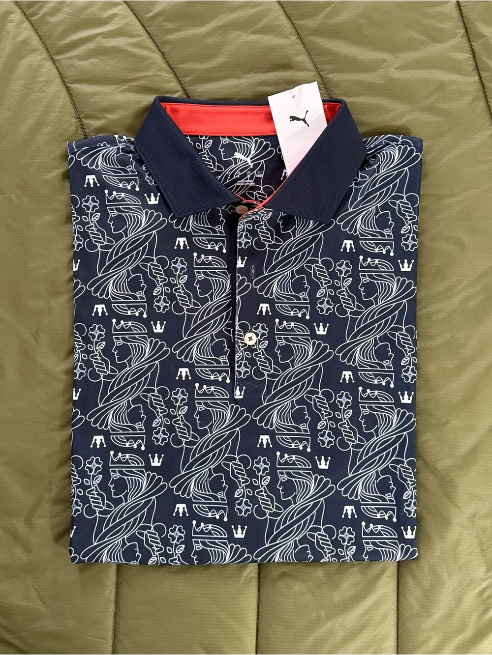 Puma ⛳️ Navy Blue golf Polo Princess all over print